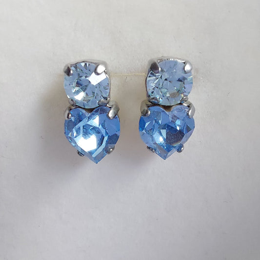 3463 Vintage-Ohrringe mit Swarovski Kristallen 15mm