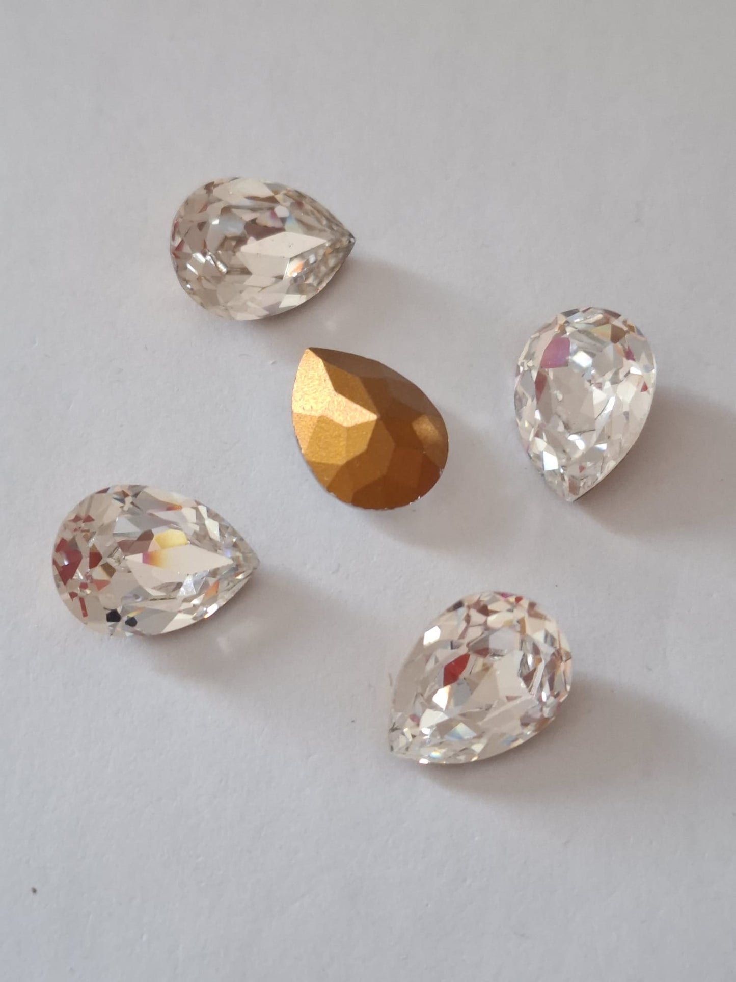 Swarovski® Fancy Vintage Pear Crystal Gold Foiled 15mm