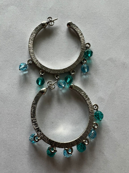 3121 Vintage Swarovski Kristallen Creolen Ohrringe 40mm