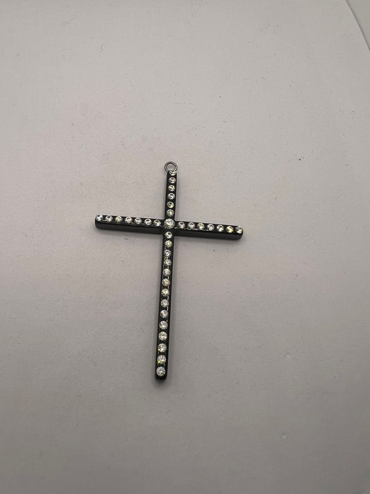 1182 Vintage Swarovski Kristallen Kreuz Anhänger 70mm