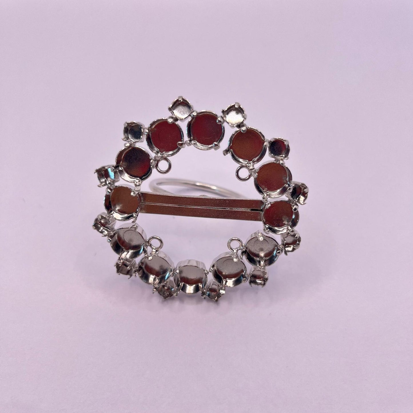 2514 Vintage leerer Schalhalter zum Befüllen mit Swarovski Kristallen 57mm
