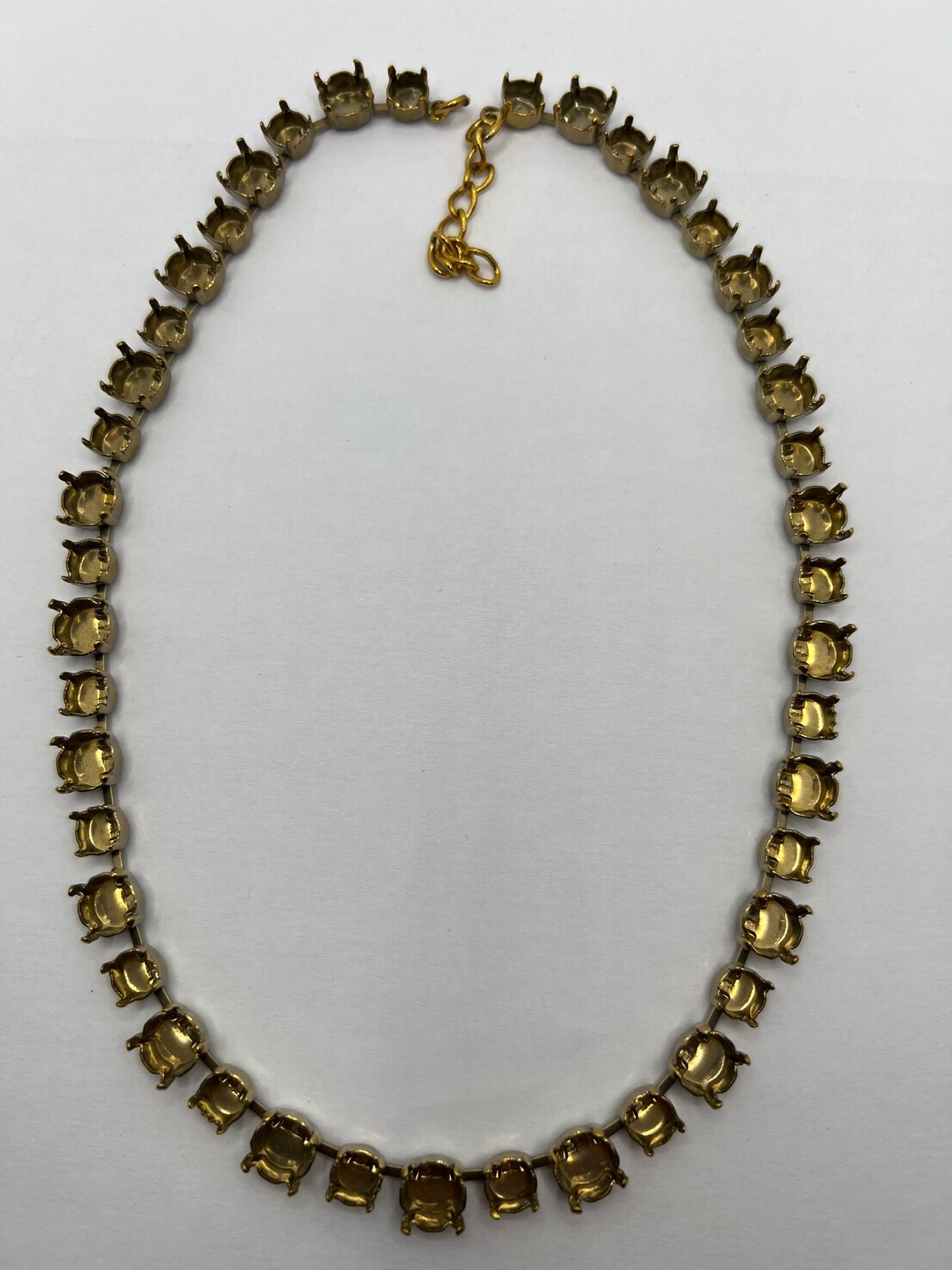 6412 Vintage leerer Collier zum Befüllen mit Swarovski Kristallen 39cm