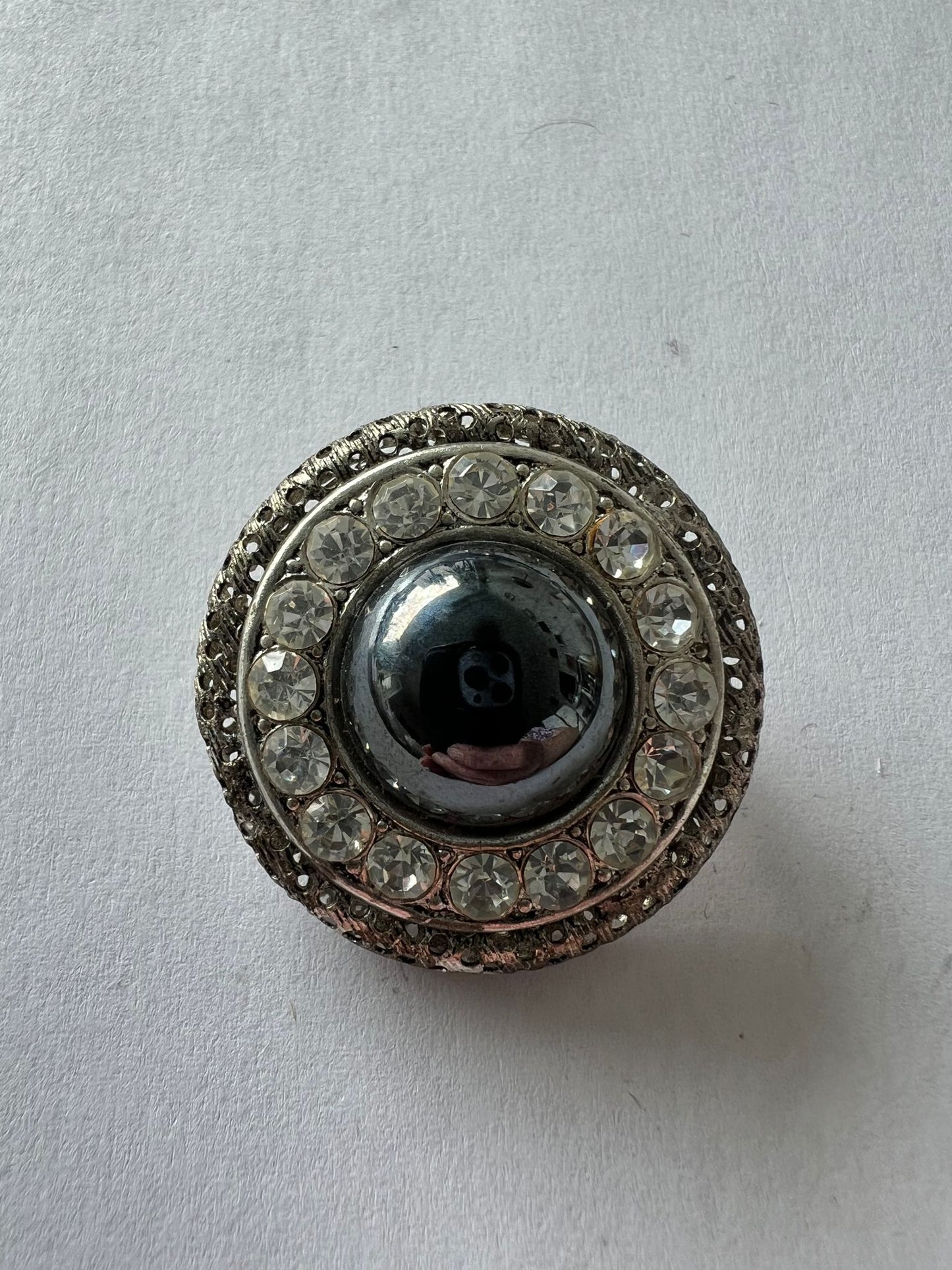 8537 Vintage Swarovski Kristallen Brosche 32mm