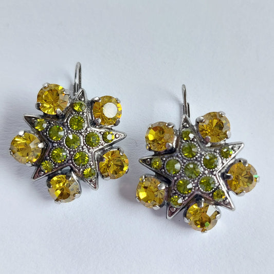 3558 Vintage Ohrringe mit Swarovski Kristallen 30mm