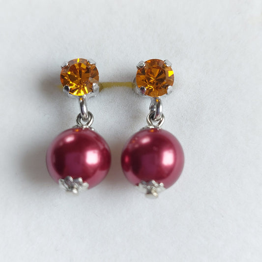 3703 Vintage Earring mit Swarovski Crystals 25mm