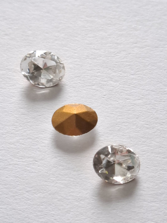 Swarovski® Fancy Vintage Oval Crystal Gold Foiled 10x8mm