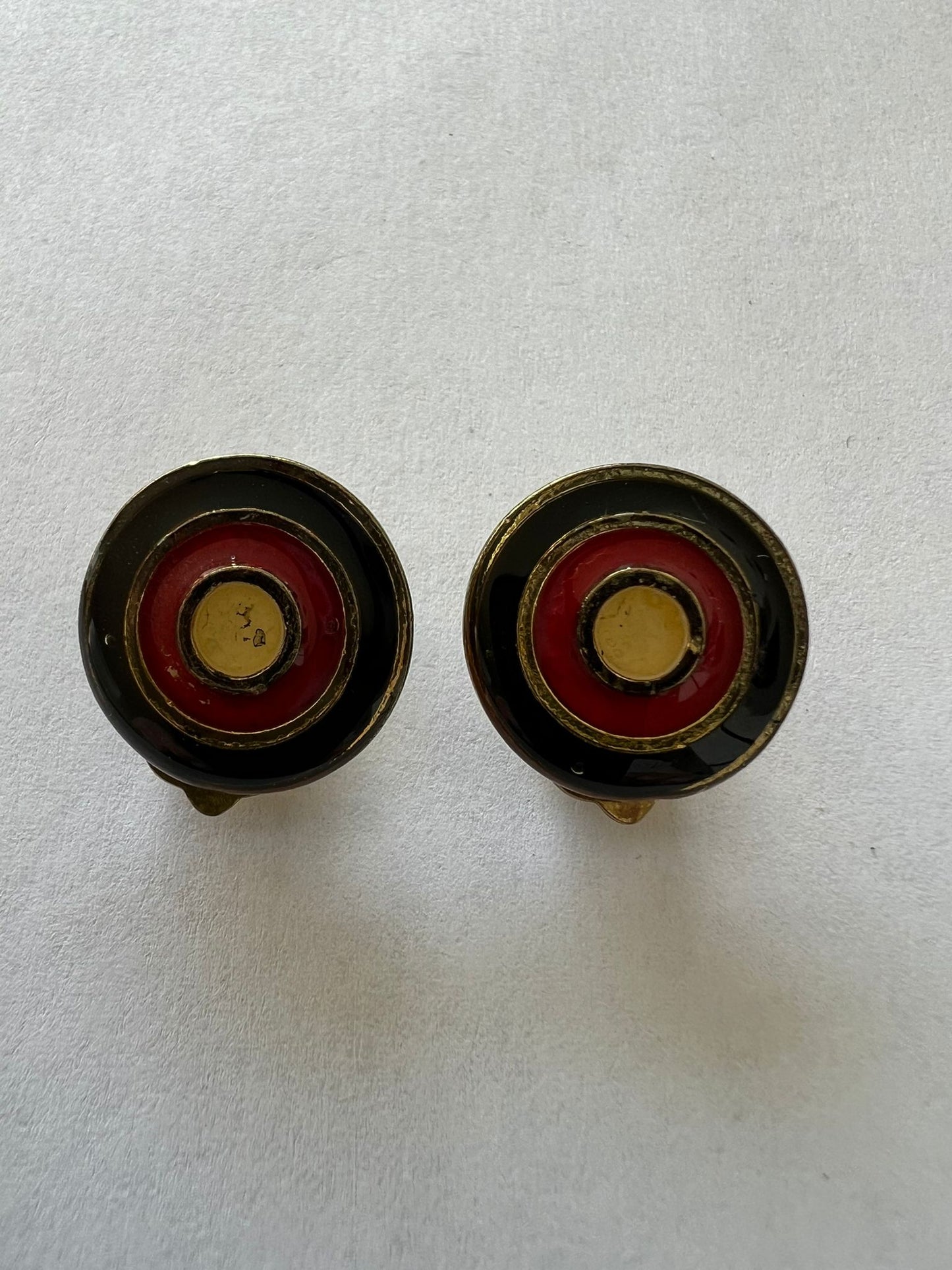 3013 Vintage Emaille Ohrclip 17mm
