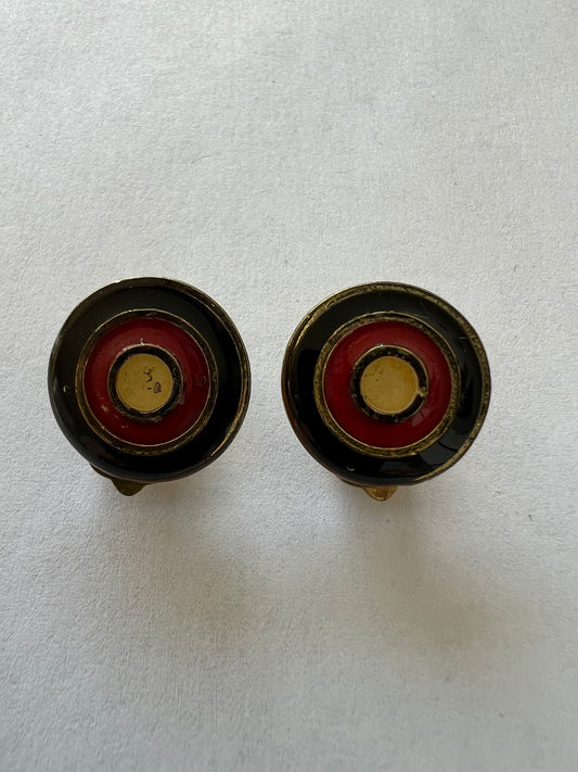 3013 Vintage Emaille Ohrclip 17mm