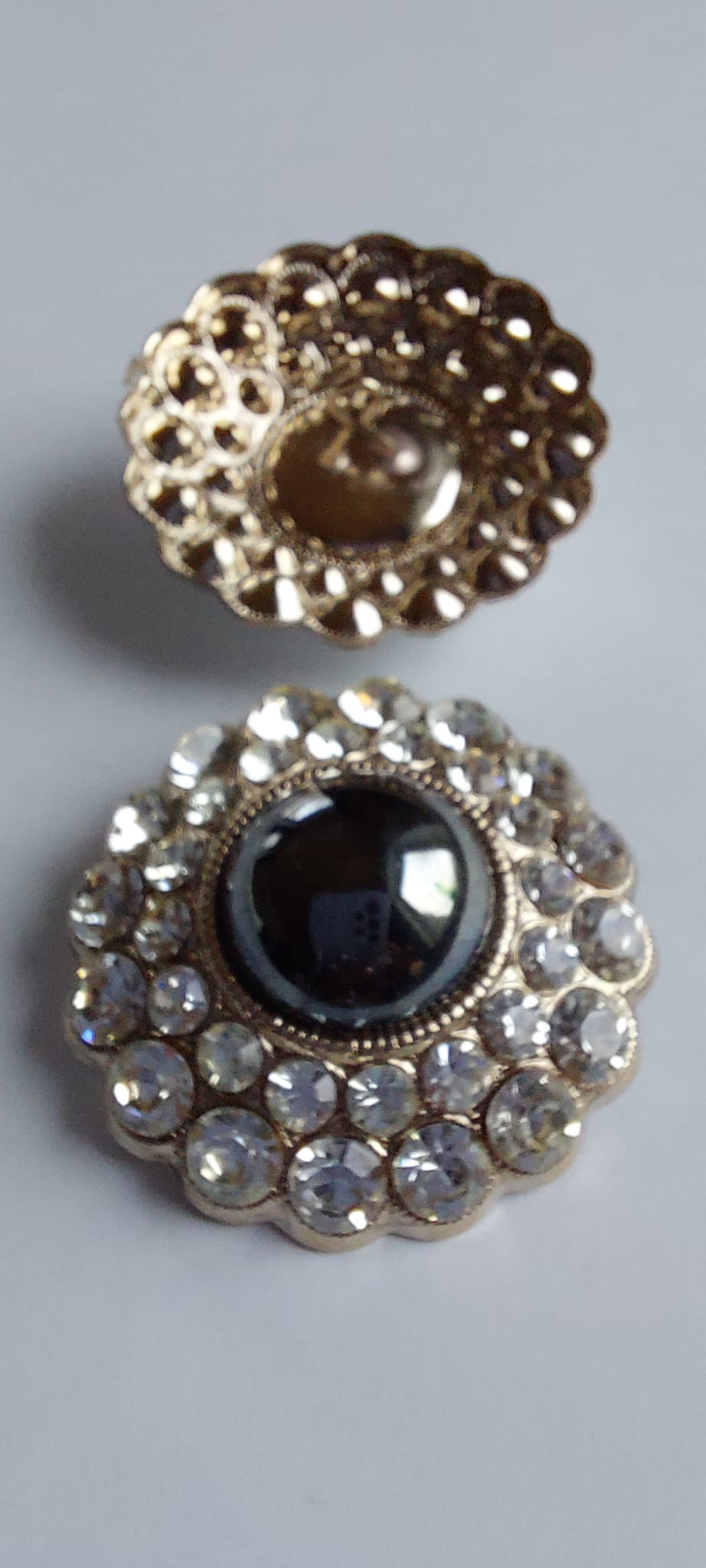 4019 Knöpfe mit Swarovski Kristallen 35mm