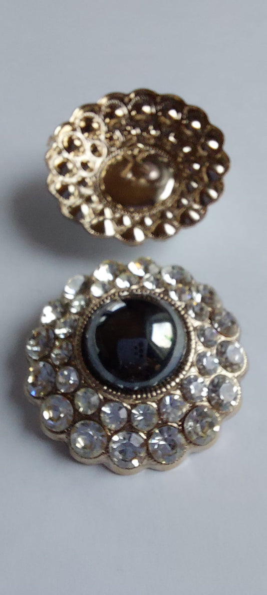 4019 Knöpfe mit Swarovski Kristallen 35mm