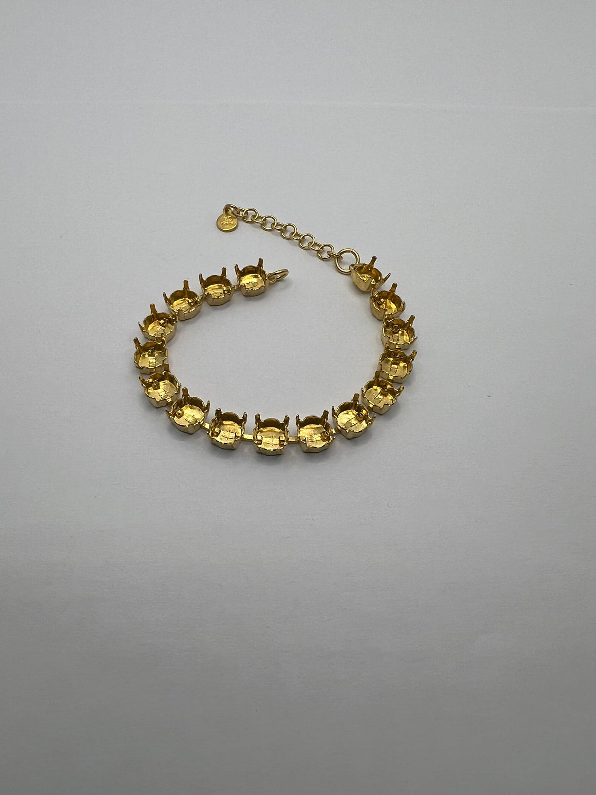 7074 Vintage leerer Armband  zum Befüllen mit Swarovski Kristallen 15cm