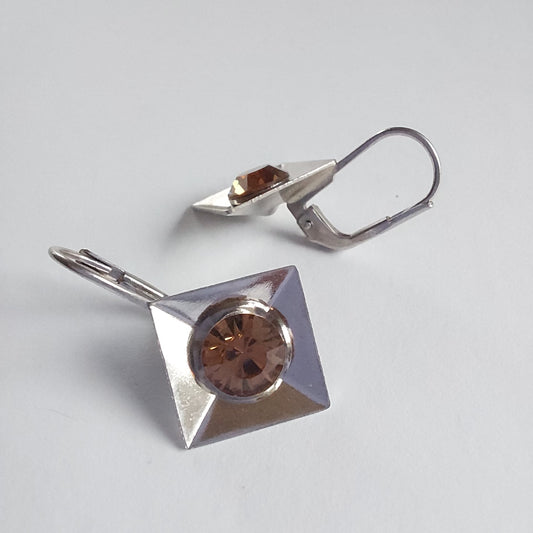 3246 Vintage-Ohrringe mit Swarovski Kristallen 24mm