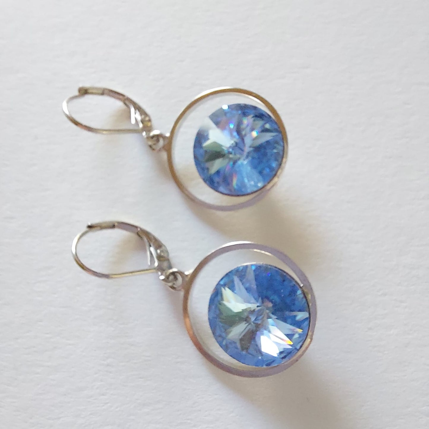 3376 Vintage-Ohrringe mit Swarovski Kristallen 39mm