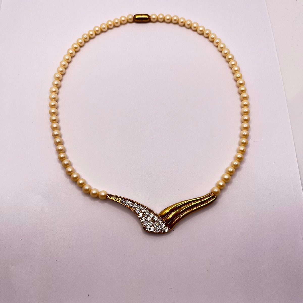6333 Vintage Swarovski Kristallen Perlen Halskette 46cm