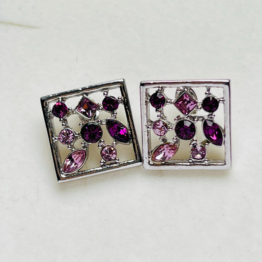 3931 Vintage Earring mit Swarovski Crystals 17mm