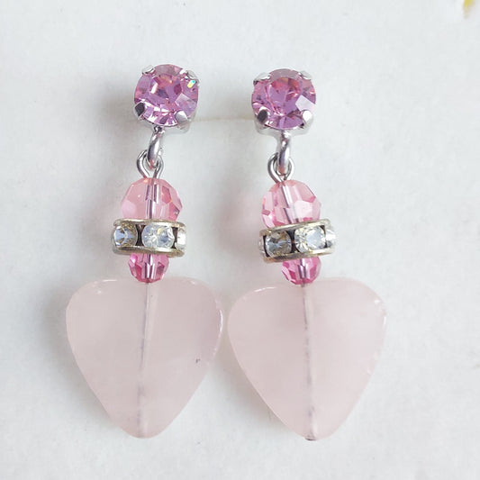 3529 Vintage-Ohrringe mit Swarovski Kristallen 37mm