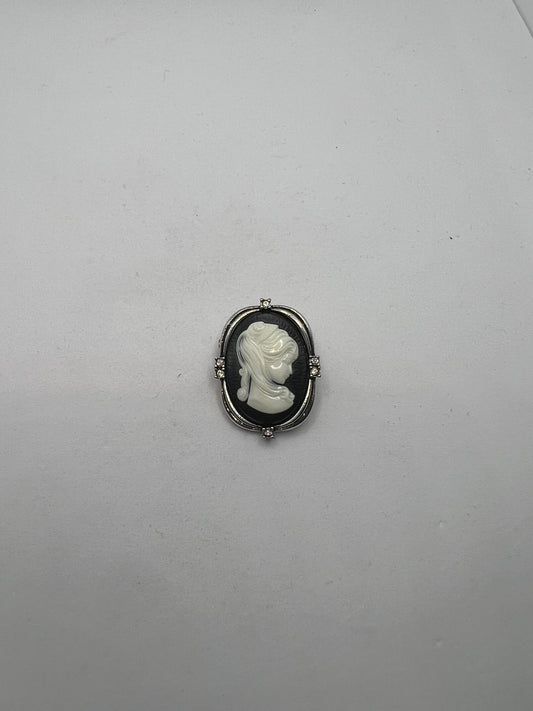 8871 Vintage Kamee Cabochon Brosche 30mm