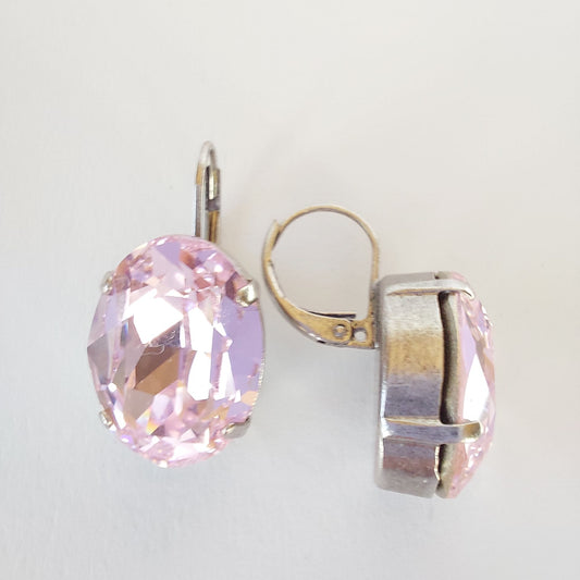 3434 Vintage-Ohrringe mit Swarovski Kristallen 27mm