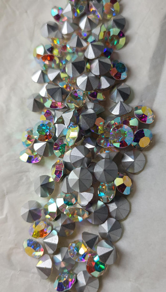 Swarovski® Chaton Vintage Aurore Boreale Silver Foiled SS40