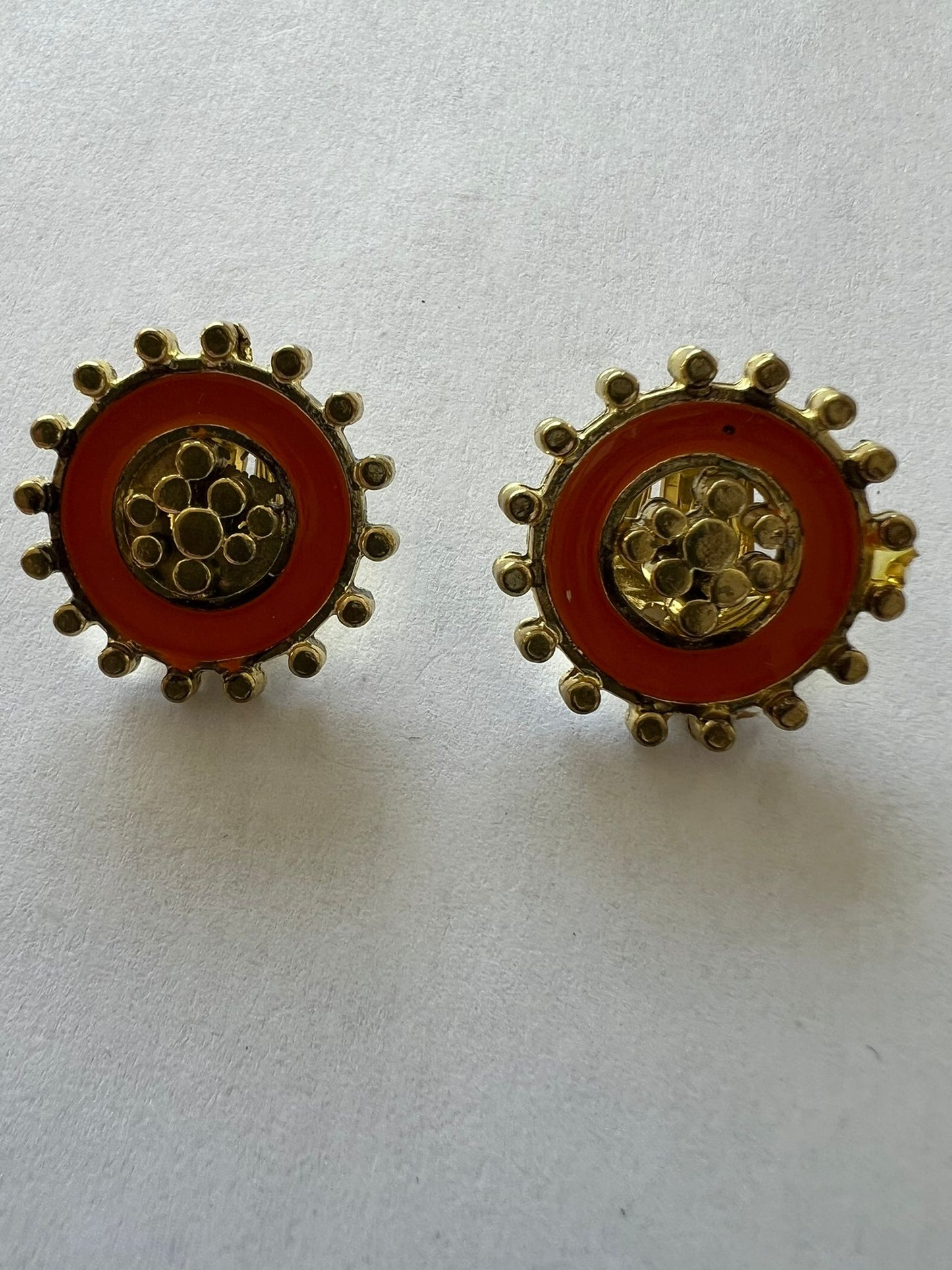 3027 Vintage Emaille Ohrclip 21mm