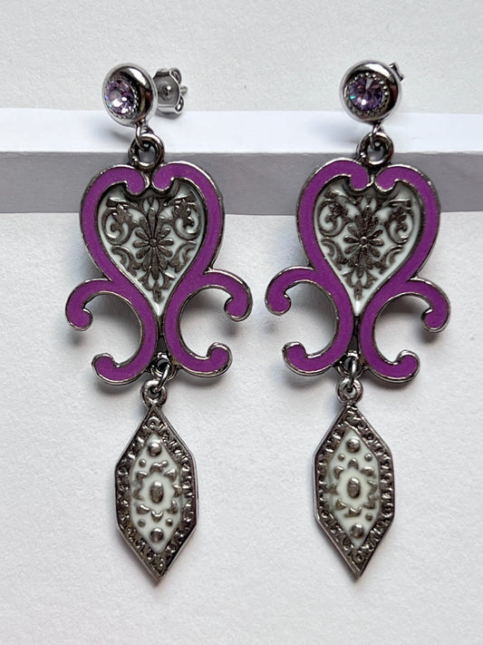 3930 Vintage Earring mit Swarovski Crystals 70mm