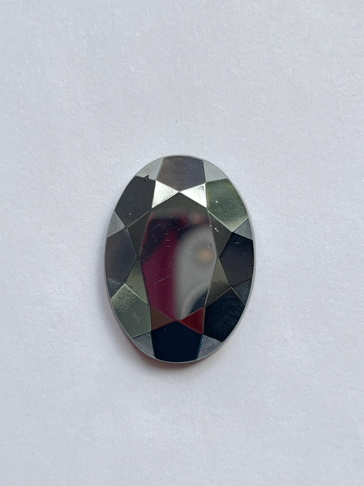 5817 Vintage Kunststoff Oval Crystal Cut Cabochon 25mm