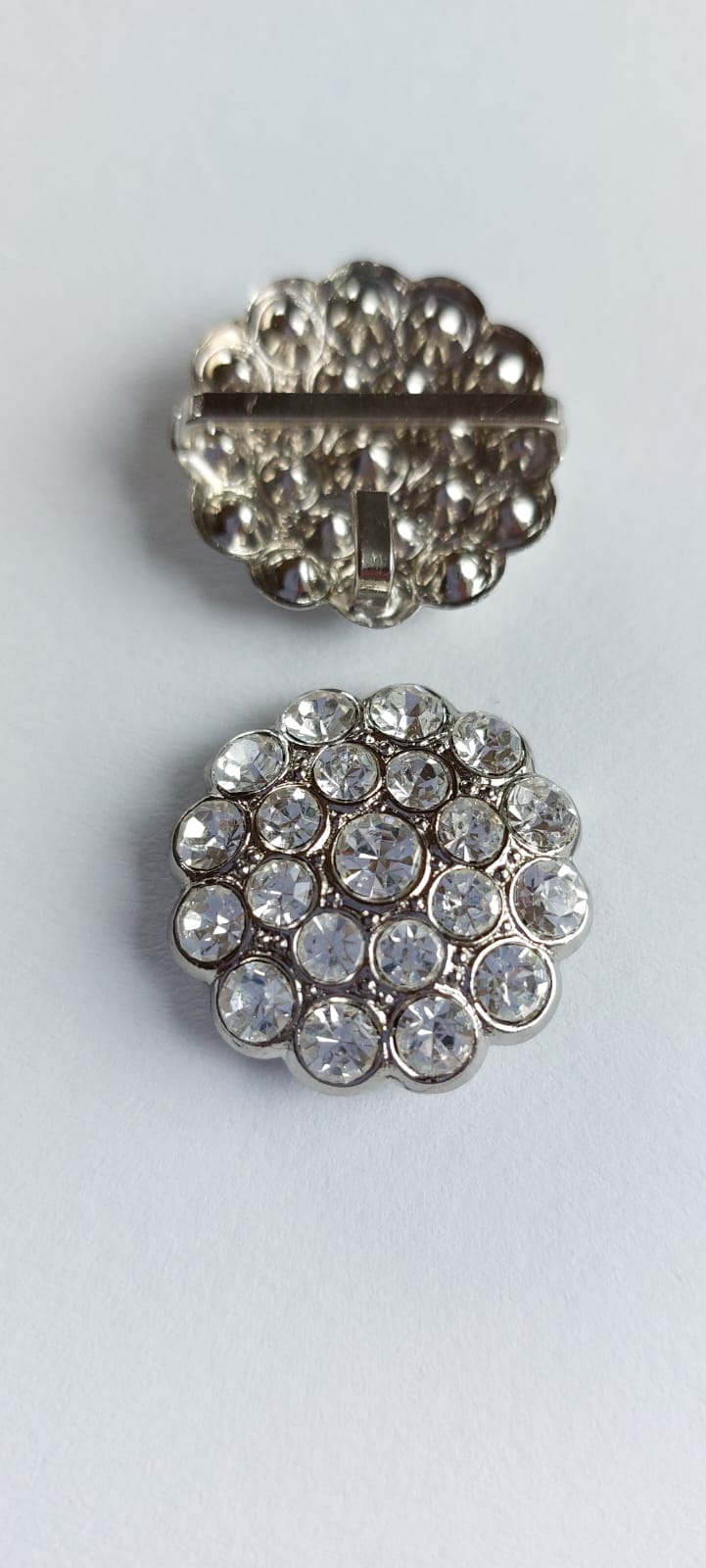 2003 Silberne Gürtelschnalle mit Swarovski Kristallen 25mm