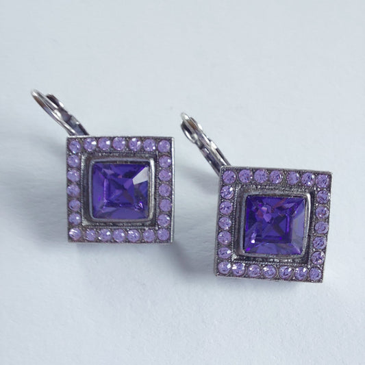 3563 Vintage Ohrringe mit Swarovski Kristallen 30mm