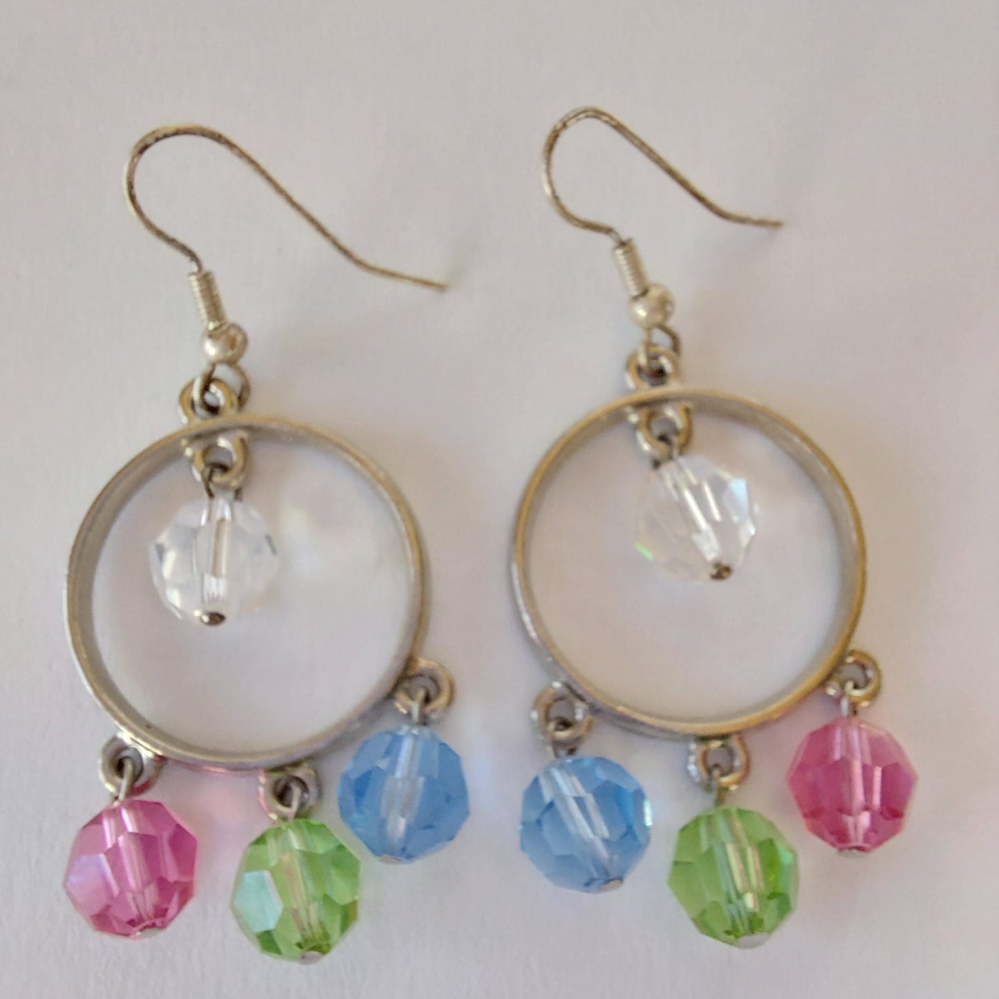 3442 Vintage-Ohrringe mit Swarovski Beads 55mm