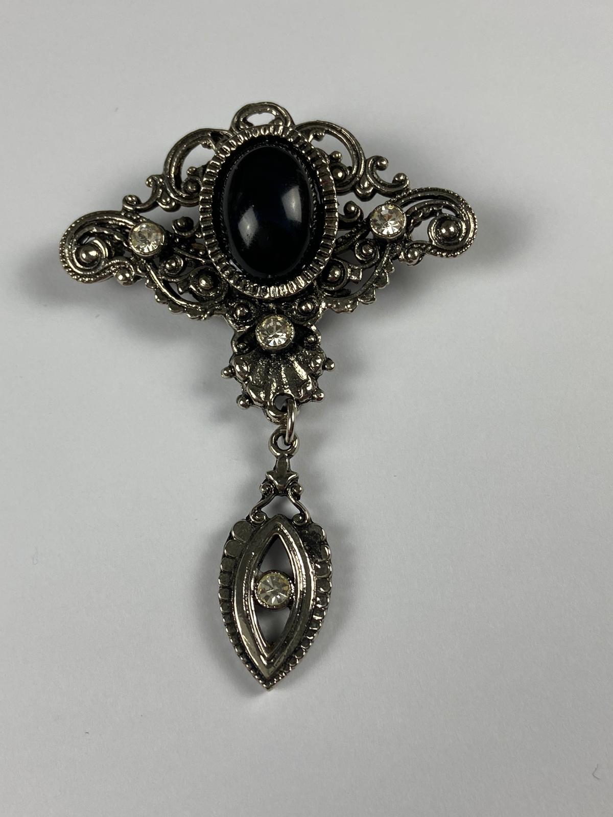 8166 Vintage Viktorianische Kronleuchter Brosche mit Swarovski Kristallen 53,3x74,5mm