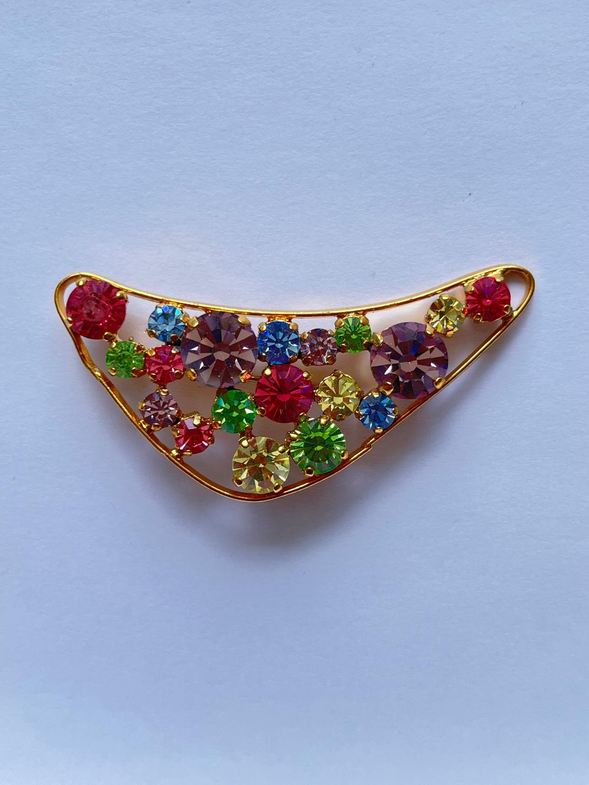 8505 Vintage Swarovski Kristallen Brosche 70mm