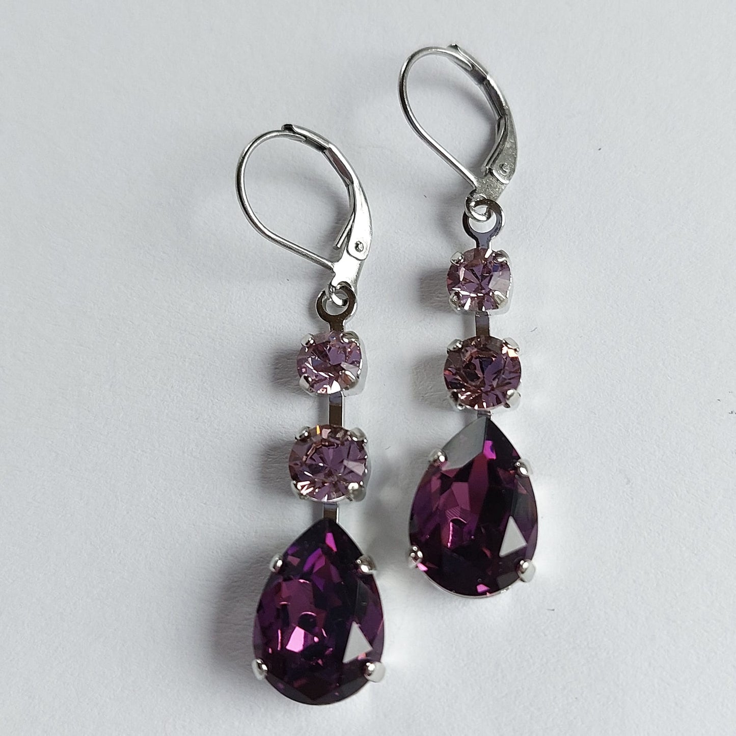 3635 Vintage Ohrringe mit Swarovski Kristallen 50mm
