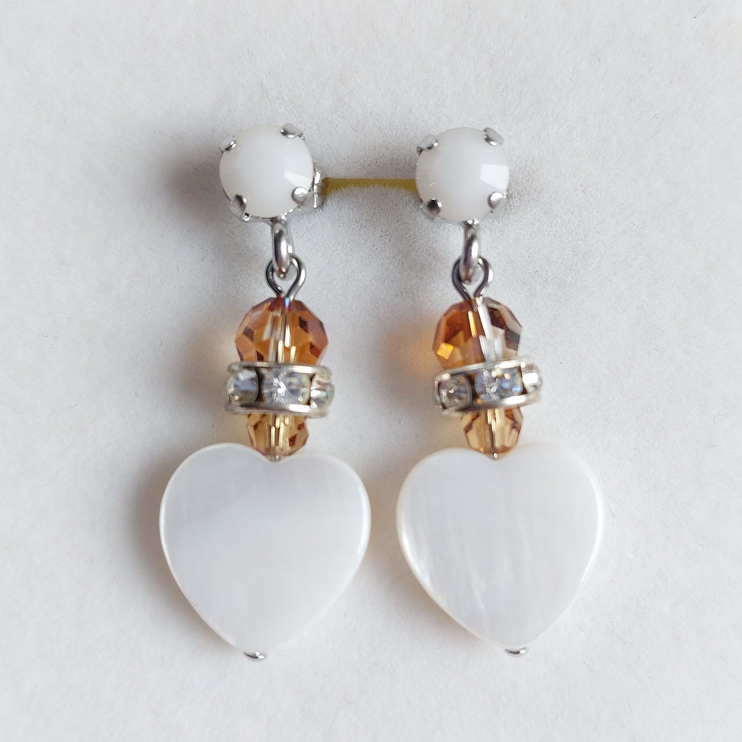 3705 Vintage Ohrringe mit Swarovski Kristallen & Perlen 37mm
