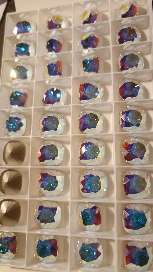 Swarovski® Fancy Cushion Square Aurore Boreale 12mm