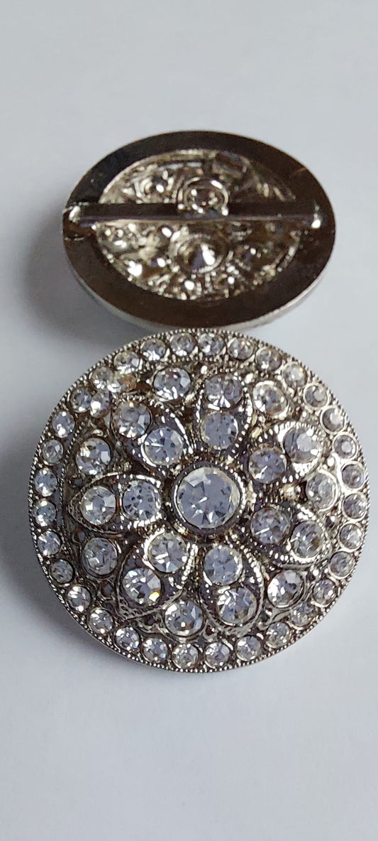 4025 Knöpfe mit Swarovski Kristallen 28mm