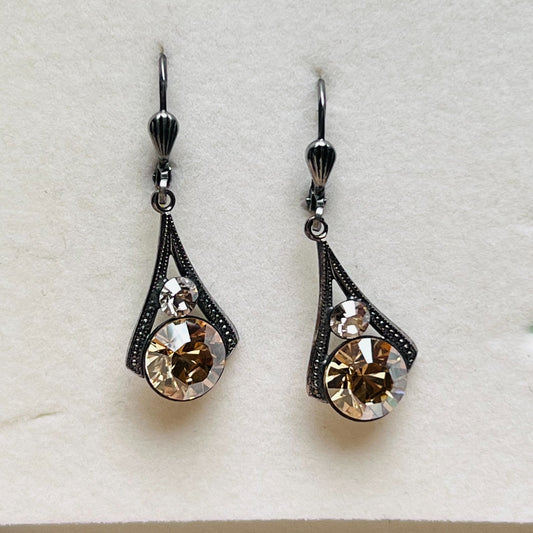 3964 Vintage Earring mit Swarovski Crystals 40mm