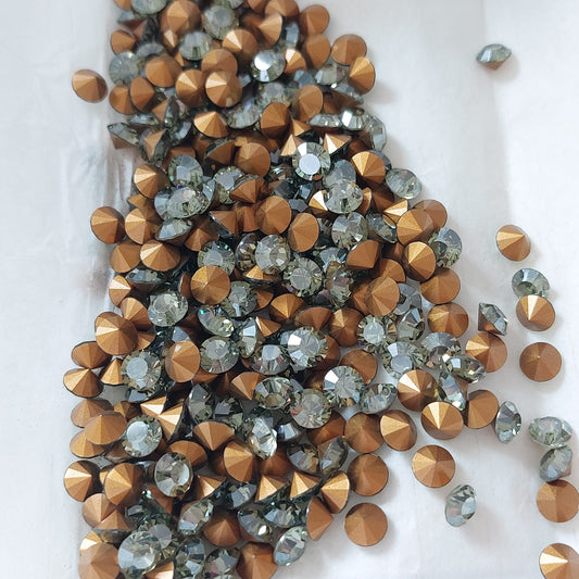 Swarovski® Chaton Vintage Chrysolite Gold Foiled SS29