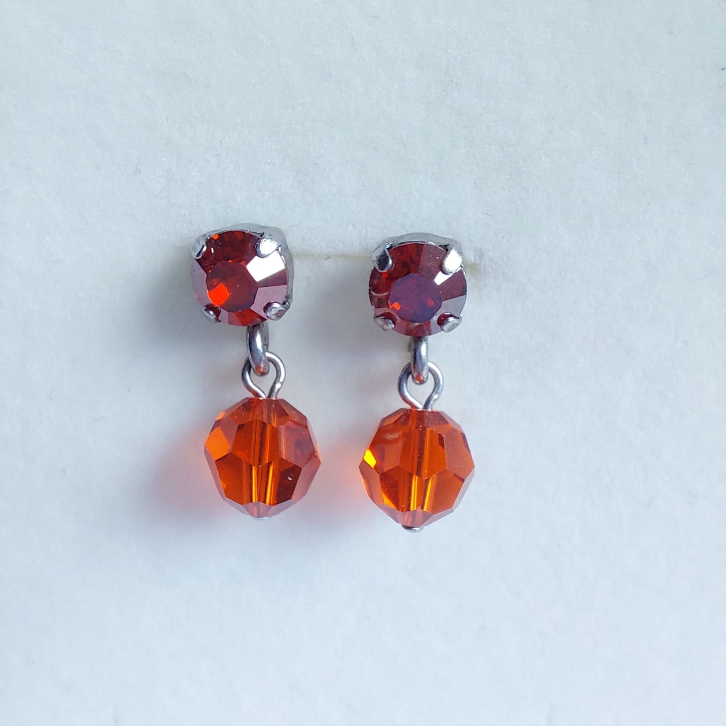 3472 Vintage-Ohrringe mit Swarovski Kristallen 20mm