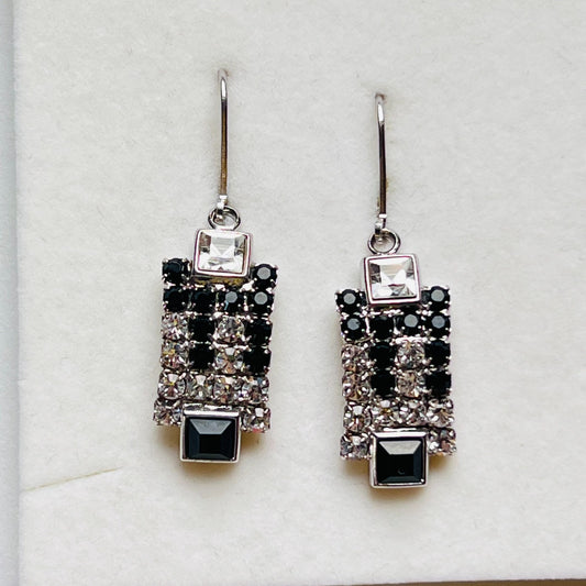 3933 Vintage Earring mit Swarovski Crystals 40mm