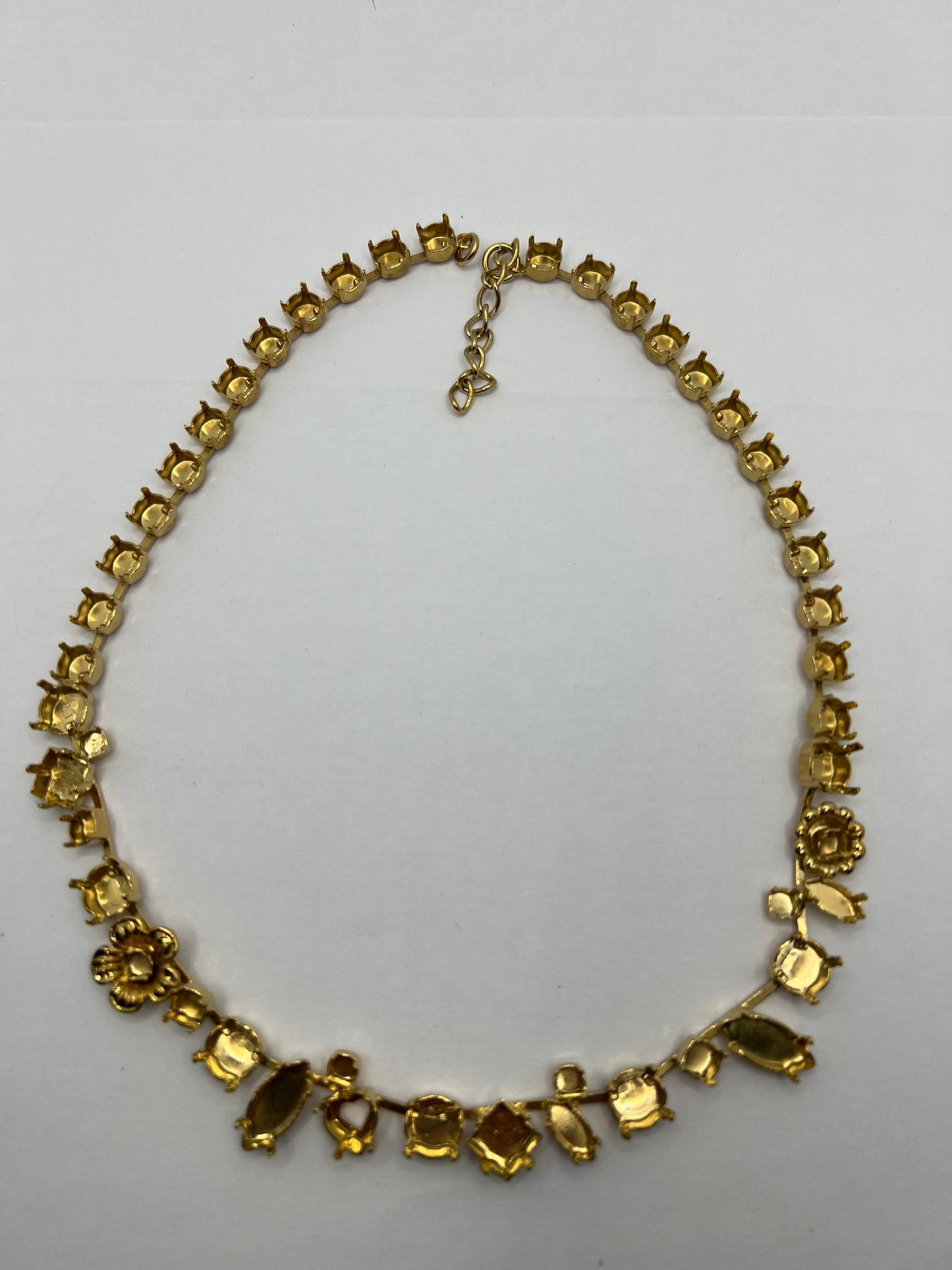 6445 Vintage leerer Halskette zum Befüllen mit Swarovski Kristallen 39cm