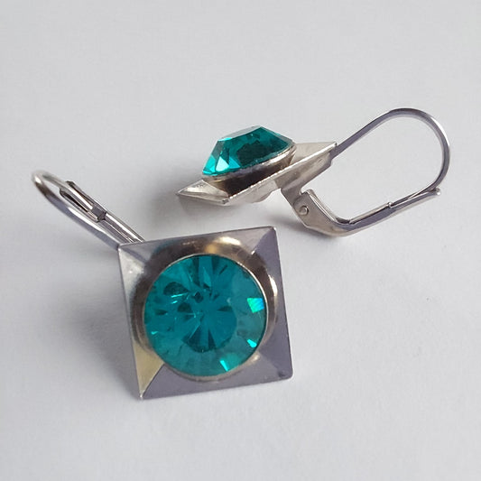 3261 Vintage-Ohrringe mit Swarovski Kristallen 24mm