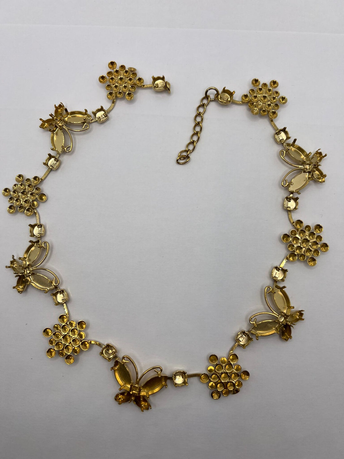 6410 Vintage leerer Collier zum Befüllen mit Swarovski Kristallen 37cm