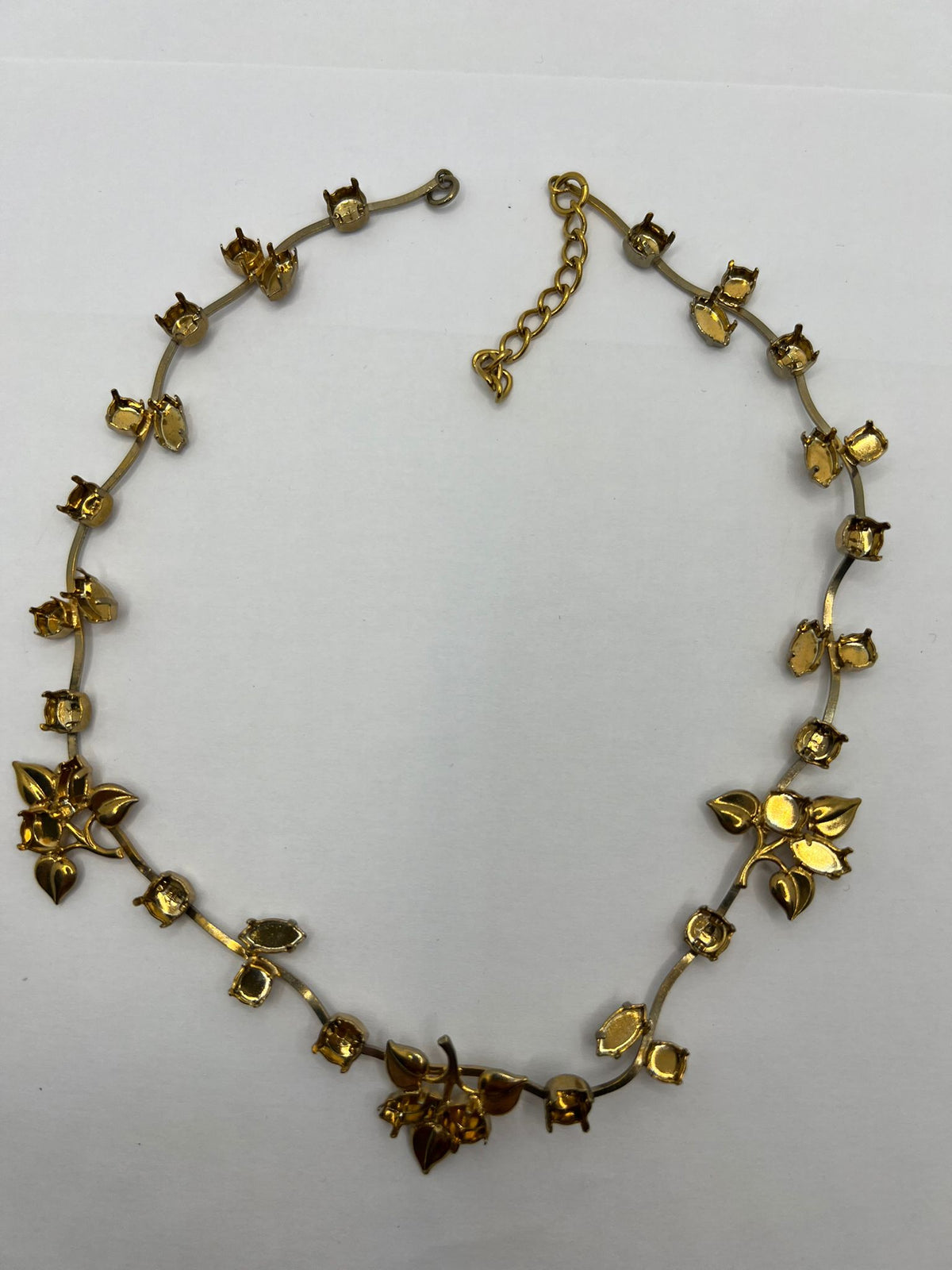 6421 Vintage leerer Collier zum Befüllen mit Swarovski Kristallen 39cm