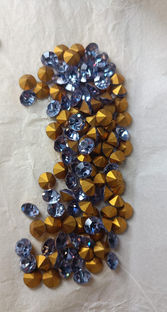 Swarovski® Chaton Vintage Alexandrite Gold Foiled SS29
