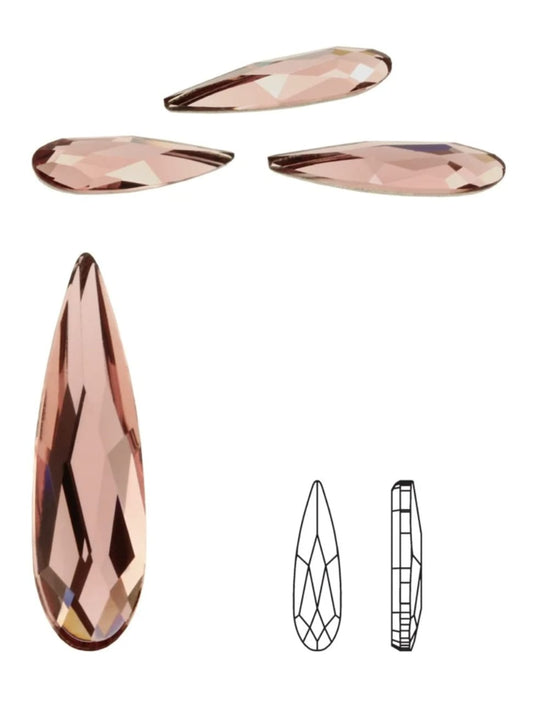 Swarovski® Flatback Hotfix Raindrop Blush Rose 14x3.9mm