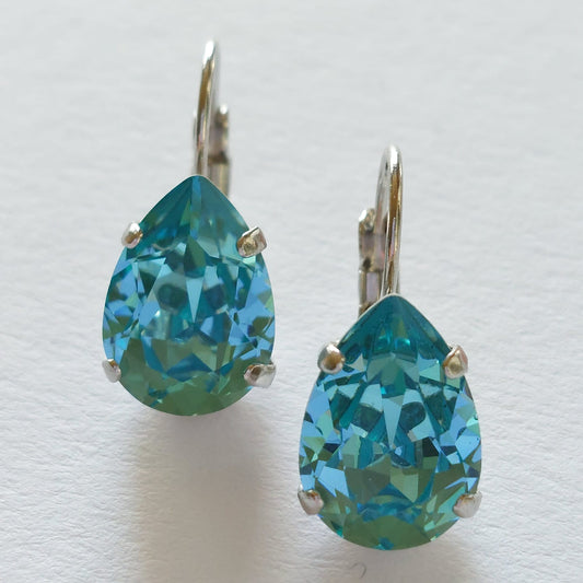 3389 Vintage-Ohrringe mit Swarovski Kristallen 23mm