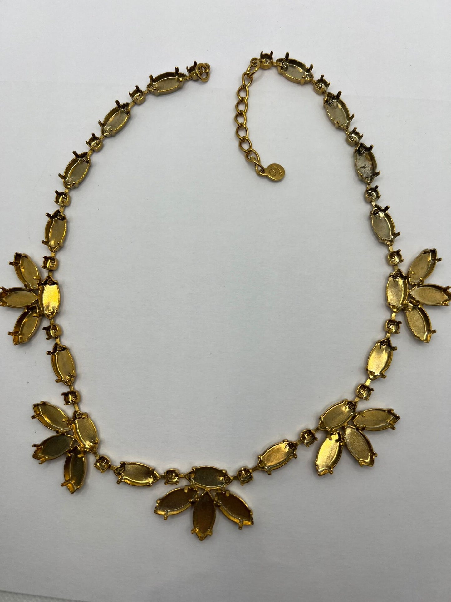 6415 Vintage leerer Collier zum Befüllen mit Swarovski Kristallen 36cm