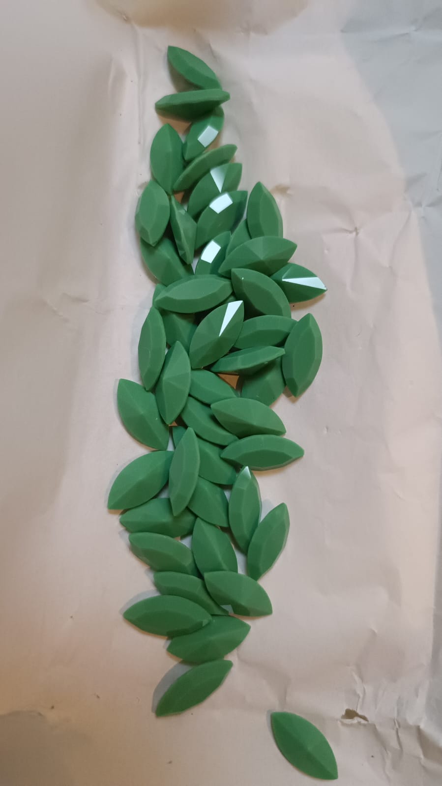 Swarovski® Fancy Vintage Navette Opaque Green Unfoiled 15x7mm