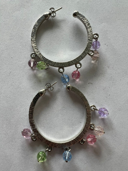 3124 Vintage Swarovski Kristallen Creolen Ohrringe 40mm