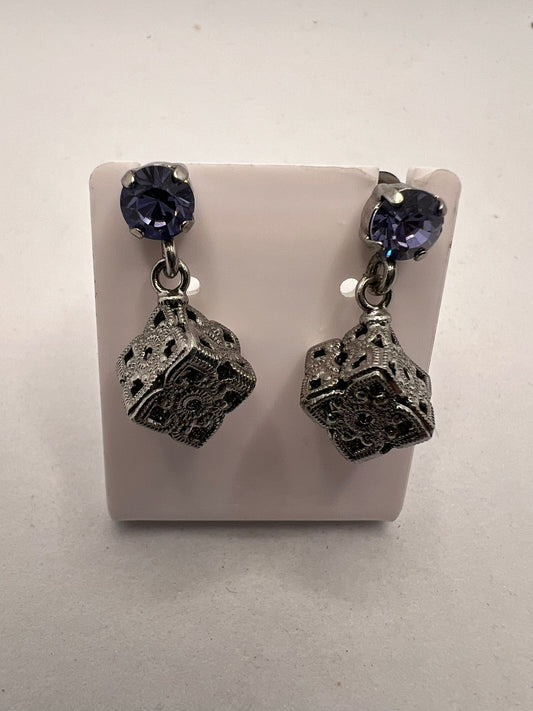 30599 Vintage Swarovski Kristallen Ohrhanger 8mm